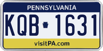PA license plate KQB1631