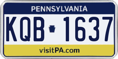 PA license plate KQB1637