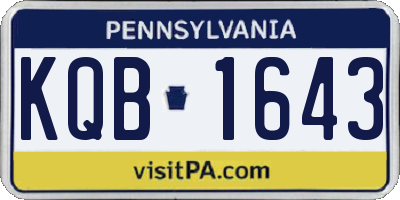 PA license plate KQB1643