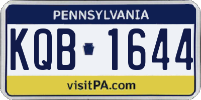 PA license plate KQB1644