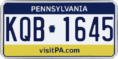 PA license plate KQB1645