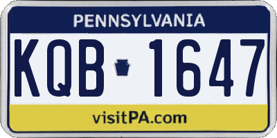 PA license plate KQB1647