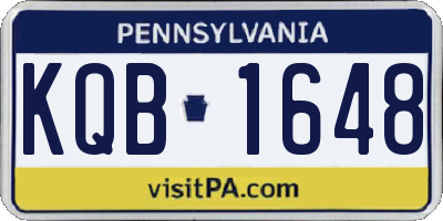 PA license plate KQB1648