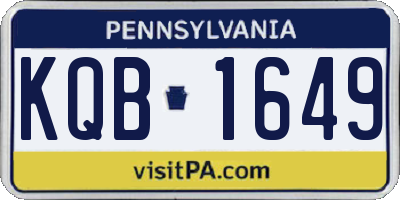 PA license plate KQB1649
