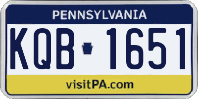 PA license plate KQB1651
