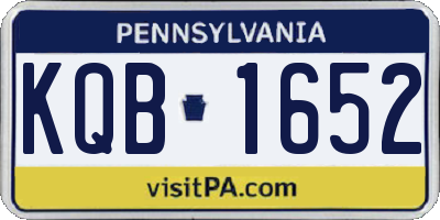 PA license plate KQB1652
