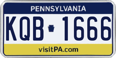 PA license plate KQB1666