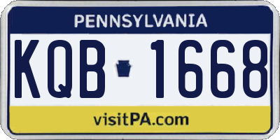 PA license plate KQB1668