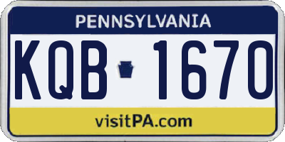 PA license plate KQB1670