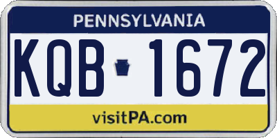 PA license plate KQB1672