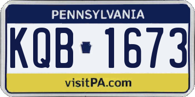 PA license plate KQB1673