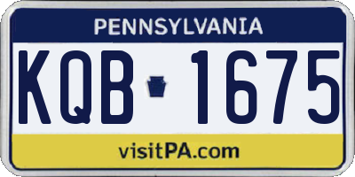 PA license plate KQB1675