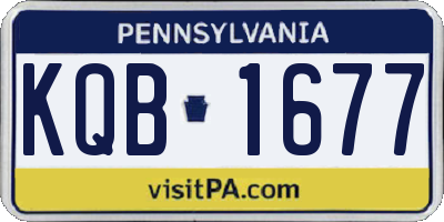 PA license plate KQB1677