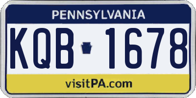 PA license plate KQB1678