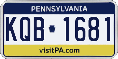 PA license plate KQB1681