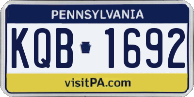 PA license plate KQB1692