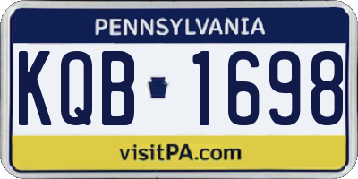 PA license plate KQB1698