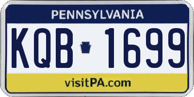 PA license plate KQB1699
