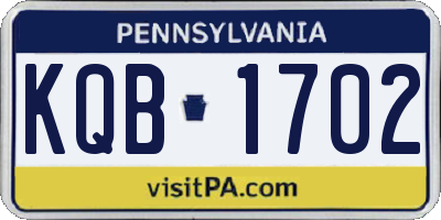 PA license plate KQB1702