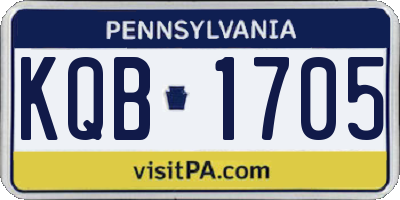 PA license plate KQB1705