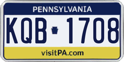 PA license plate KQB1708
