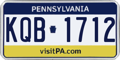 PA license plate KQB1712
