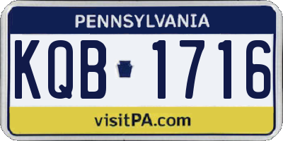 PA license plate KQB1716