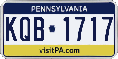 PA license plate KQB1717