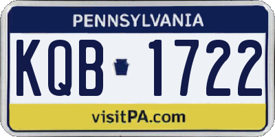 PA license plate KQB1722