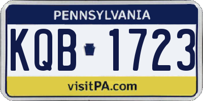 PA license plate KQB1723