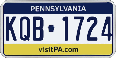 PA license plate KQB1724