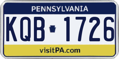 PA license plate KQB1726