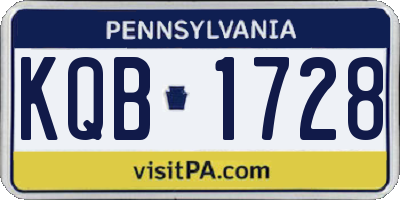 PA license plate KQB1728