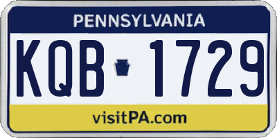 PA license plate KQB1729