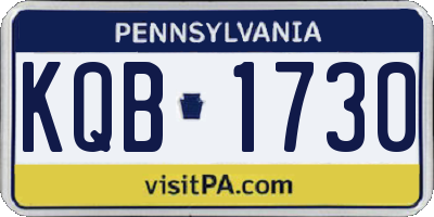 PA license plate KQB1730