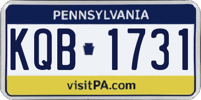PA license plate KQB1731