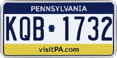 PA license plate KQB1732