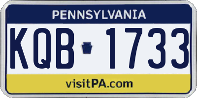 PA license plate KQB1733