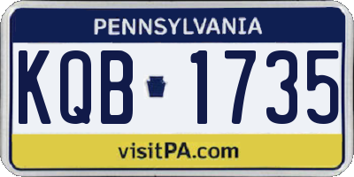 PA license plate KQB1735