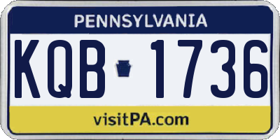 PA license plate KQB1736