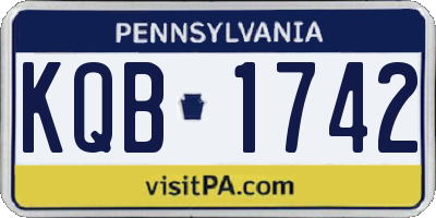 PA license plate KQB1742