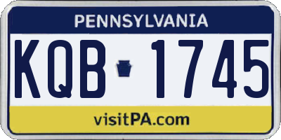 PA license plate KQB1745