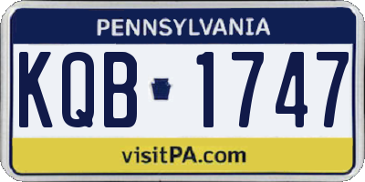 PA license plate KQB1747