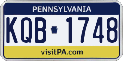 PA license plate KQB1748