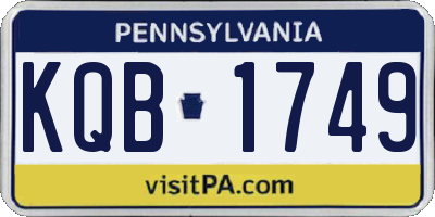 PA license plate KQB1749