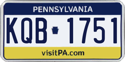 PA license plate KQB1751