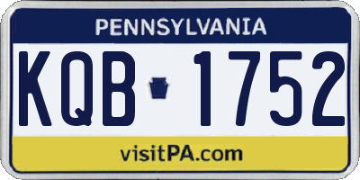 PA license plate KQB1752