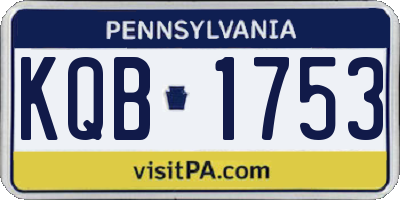 PA license plate KQB1753