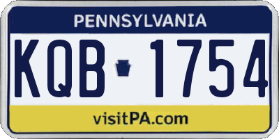 PA license plate KQB1754