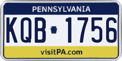 PA license plate KQB1756